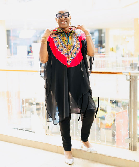 Tewa- chiffon mix Ankara top