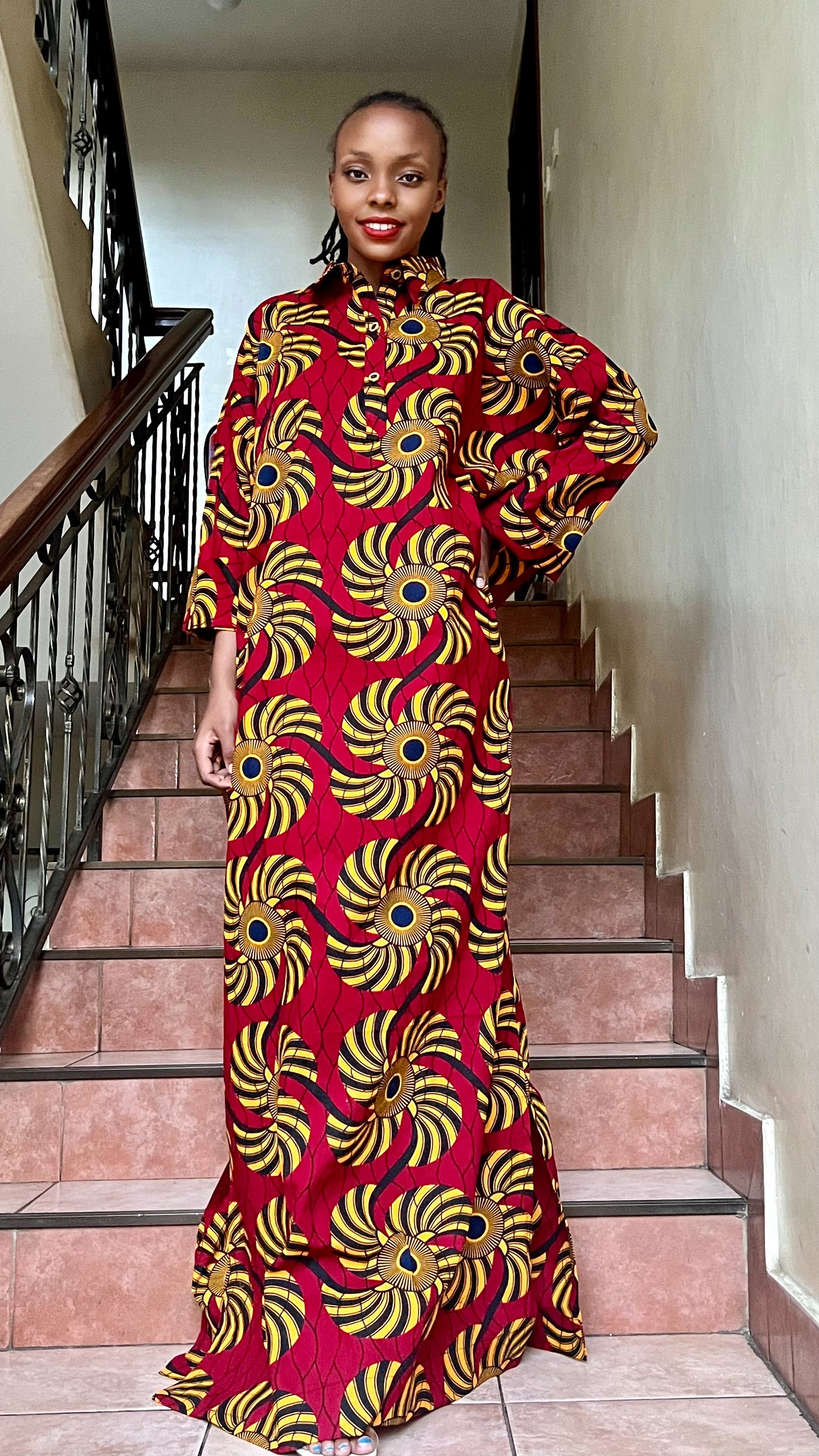 Rich Aunty - African print Shirt Dress