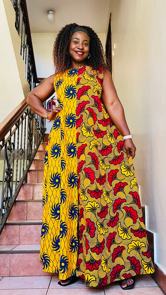 Split Combo - African Print Tent Dress