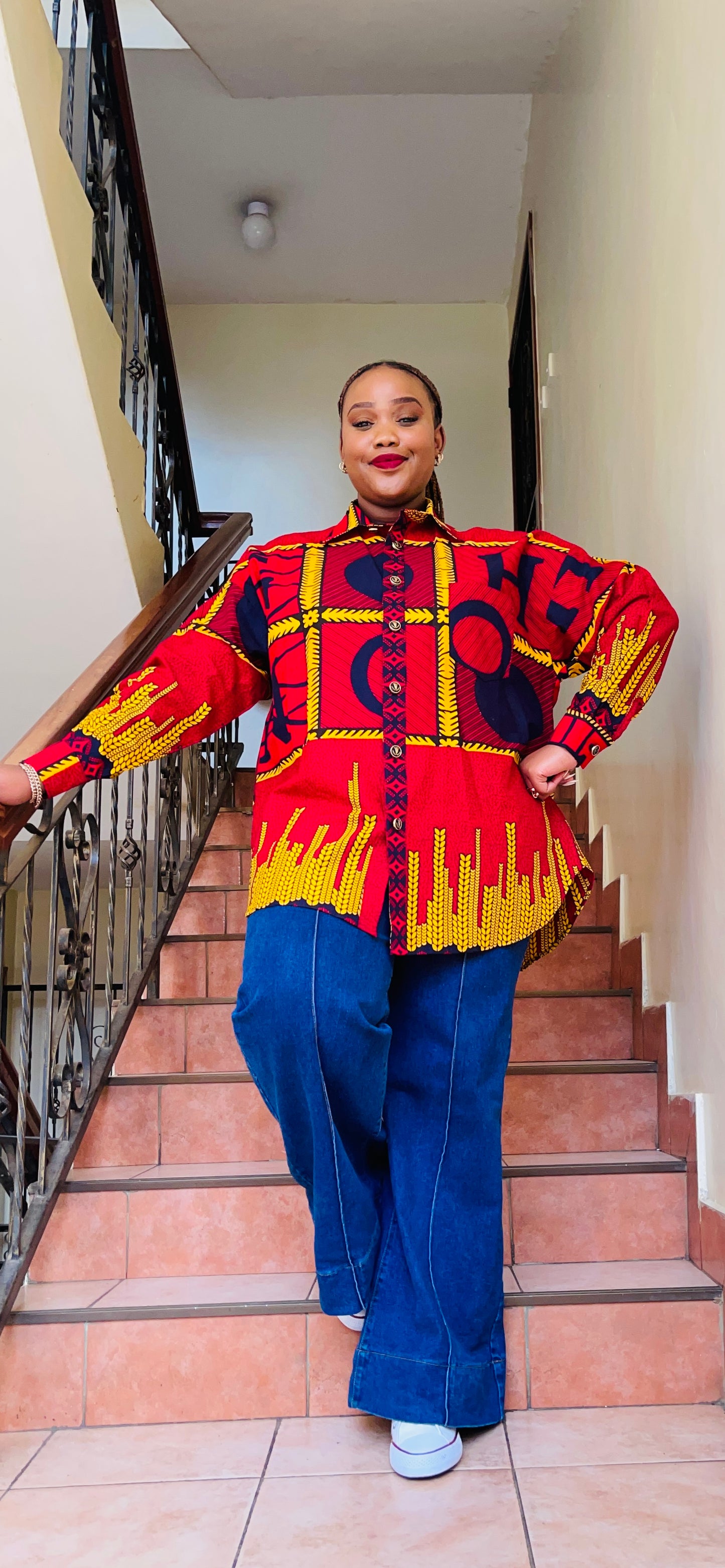 Bhati- African print oversized shirt