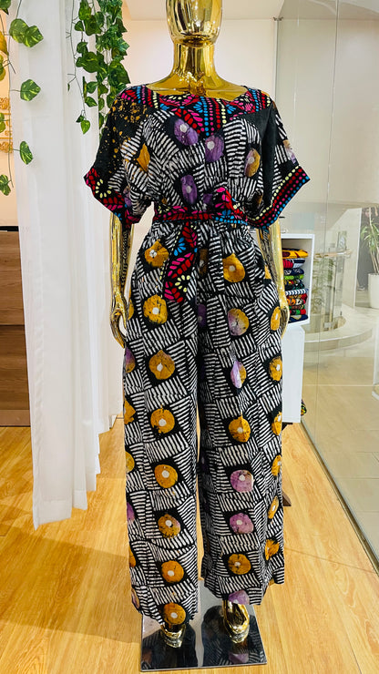 Kai - African print and Adiré mix Jumpsuit