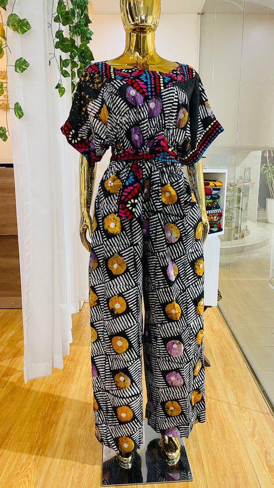 Kai - African print and Adiré mix Jumpsuit