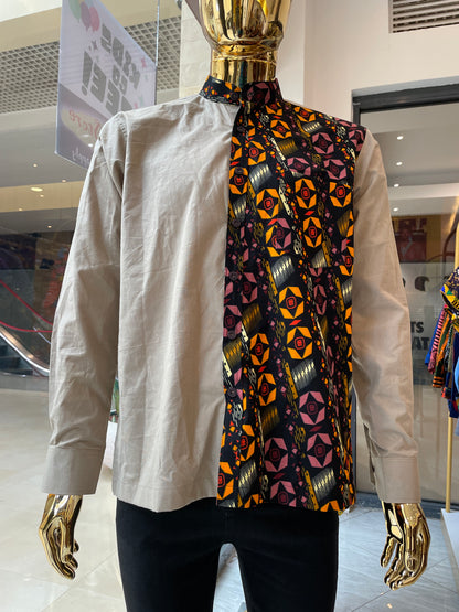 Dilli - Linen and African print shirt