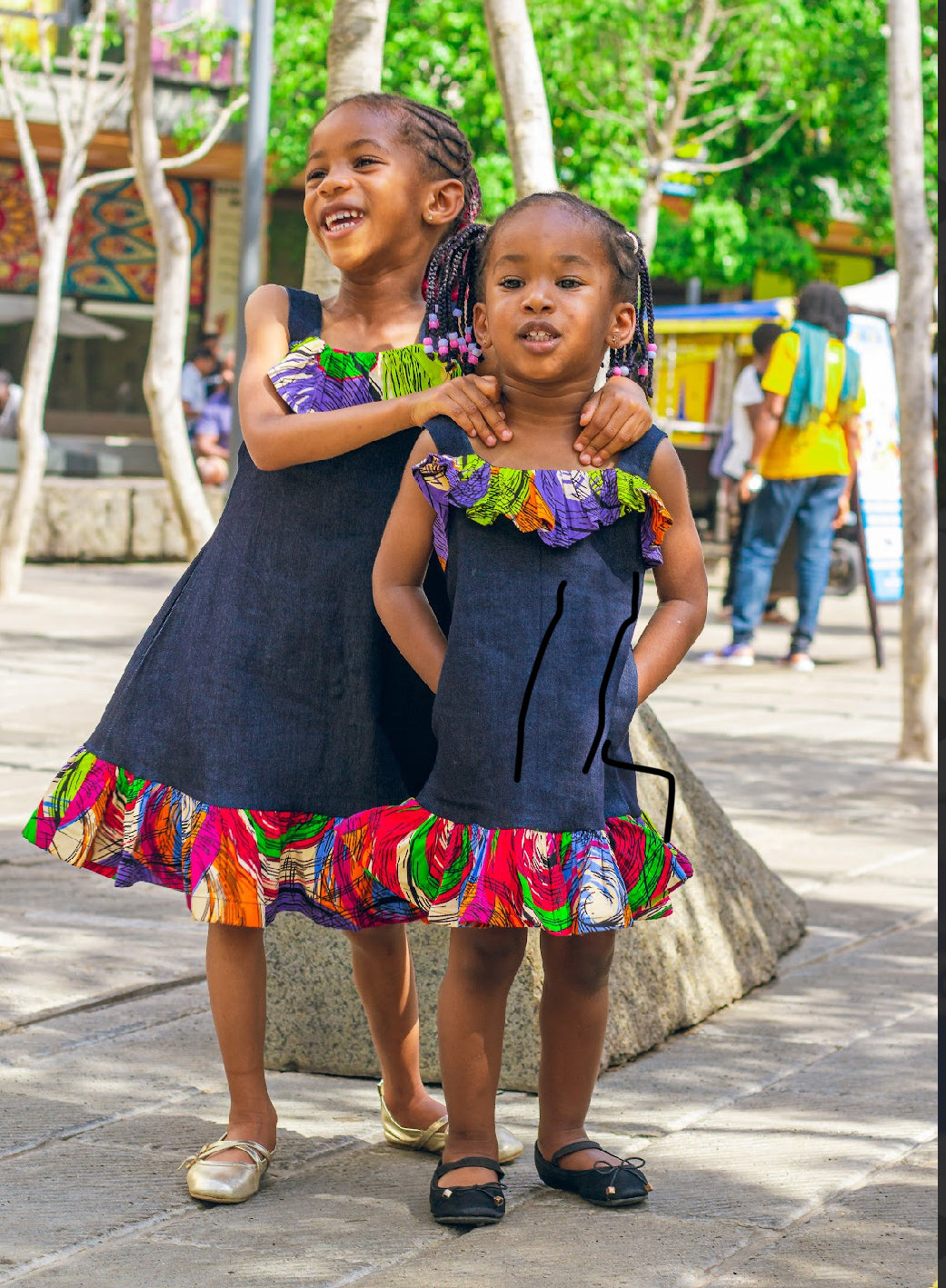 Sky kiddies denim dress