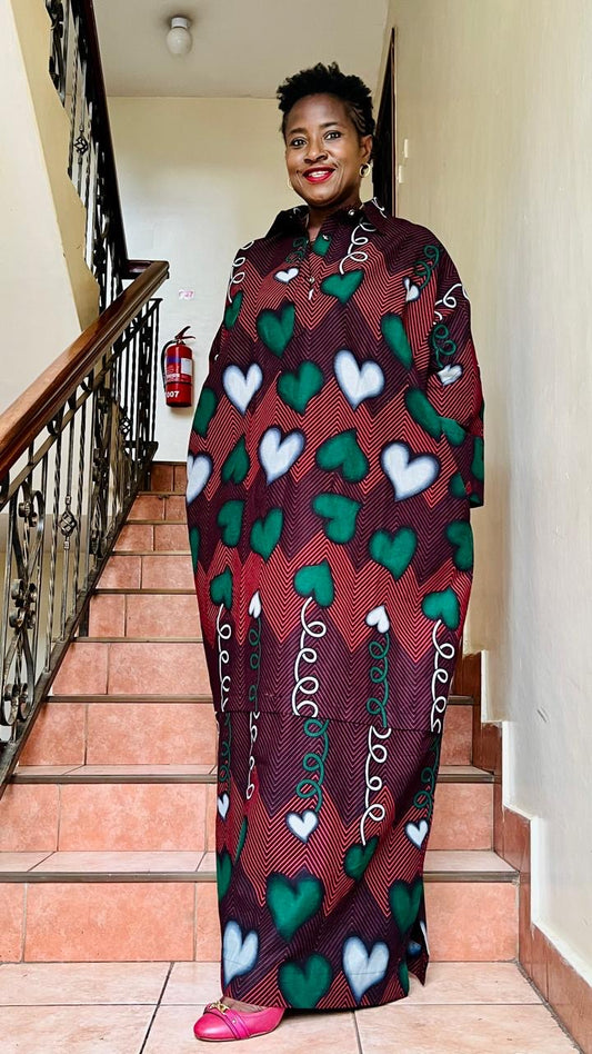 Rich Aunty - African print Shirt Dress