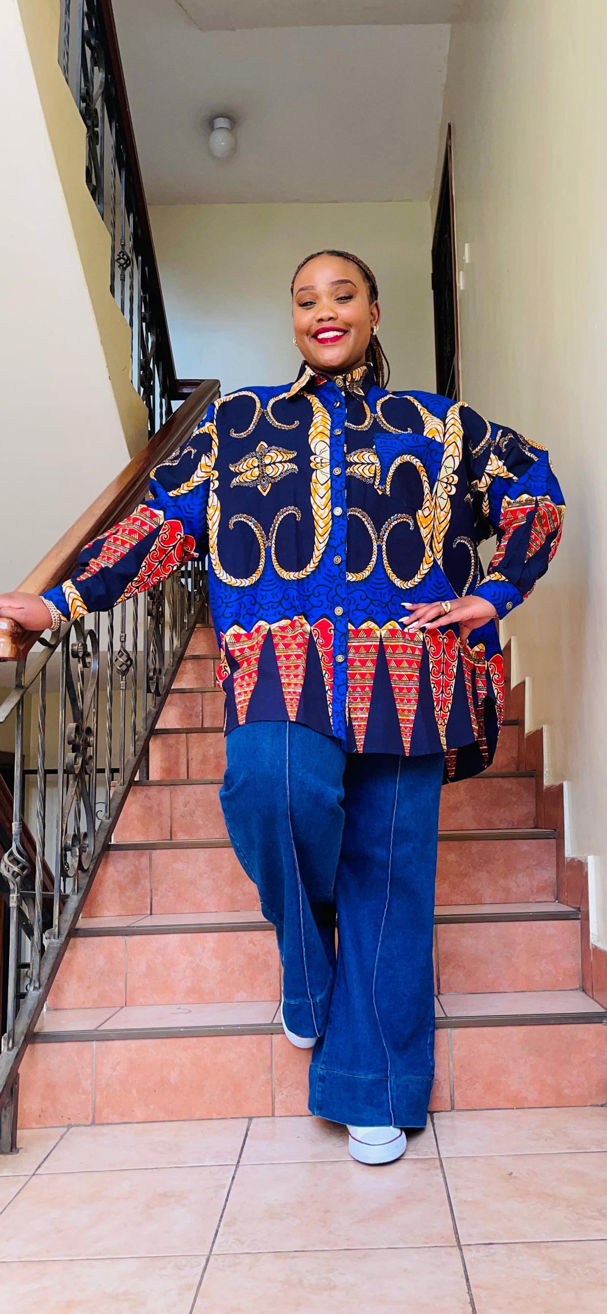 Bhati- African print oversized shirt
