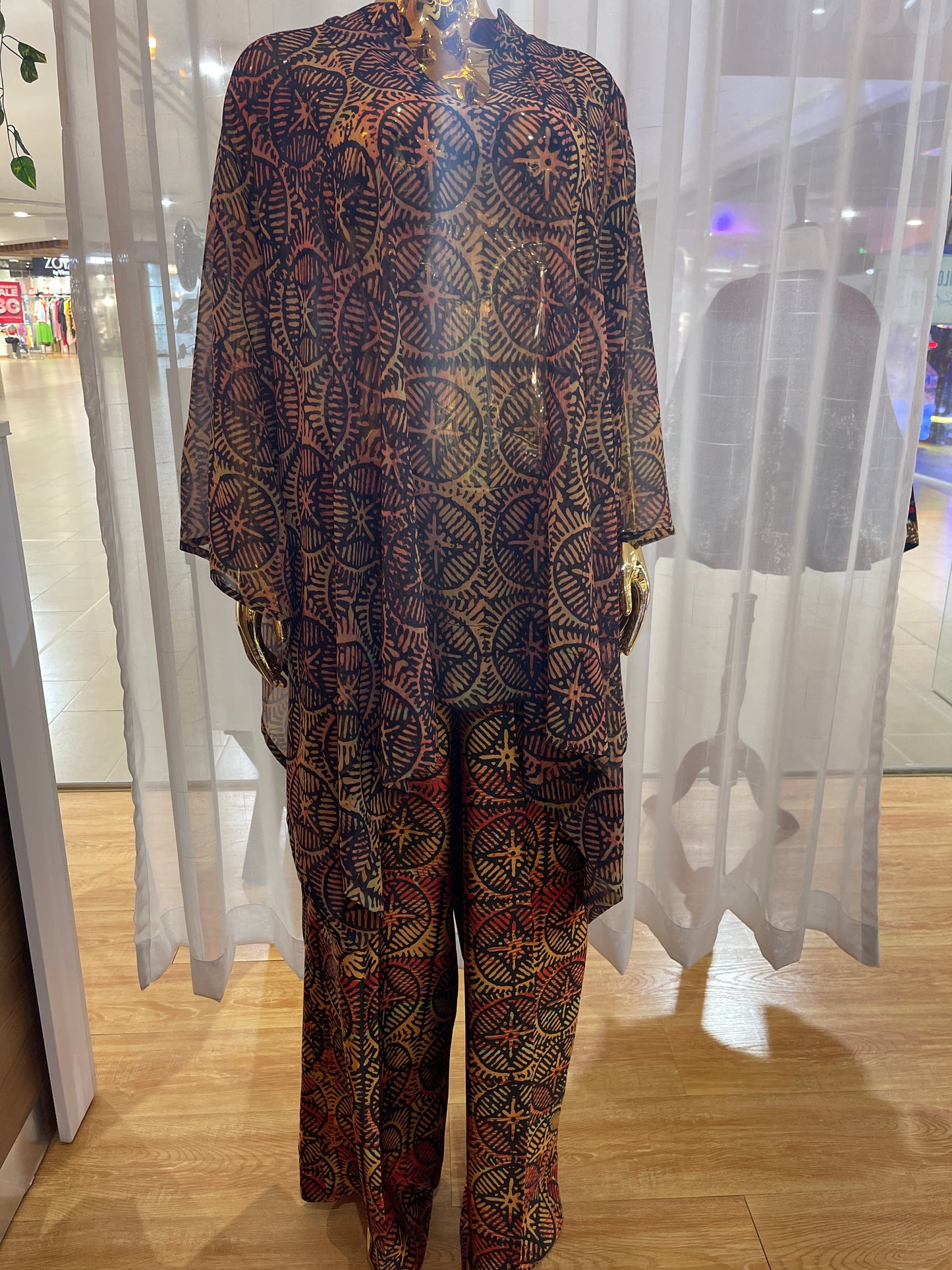 Sisi - Chiffon and Silk Pants Set