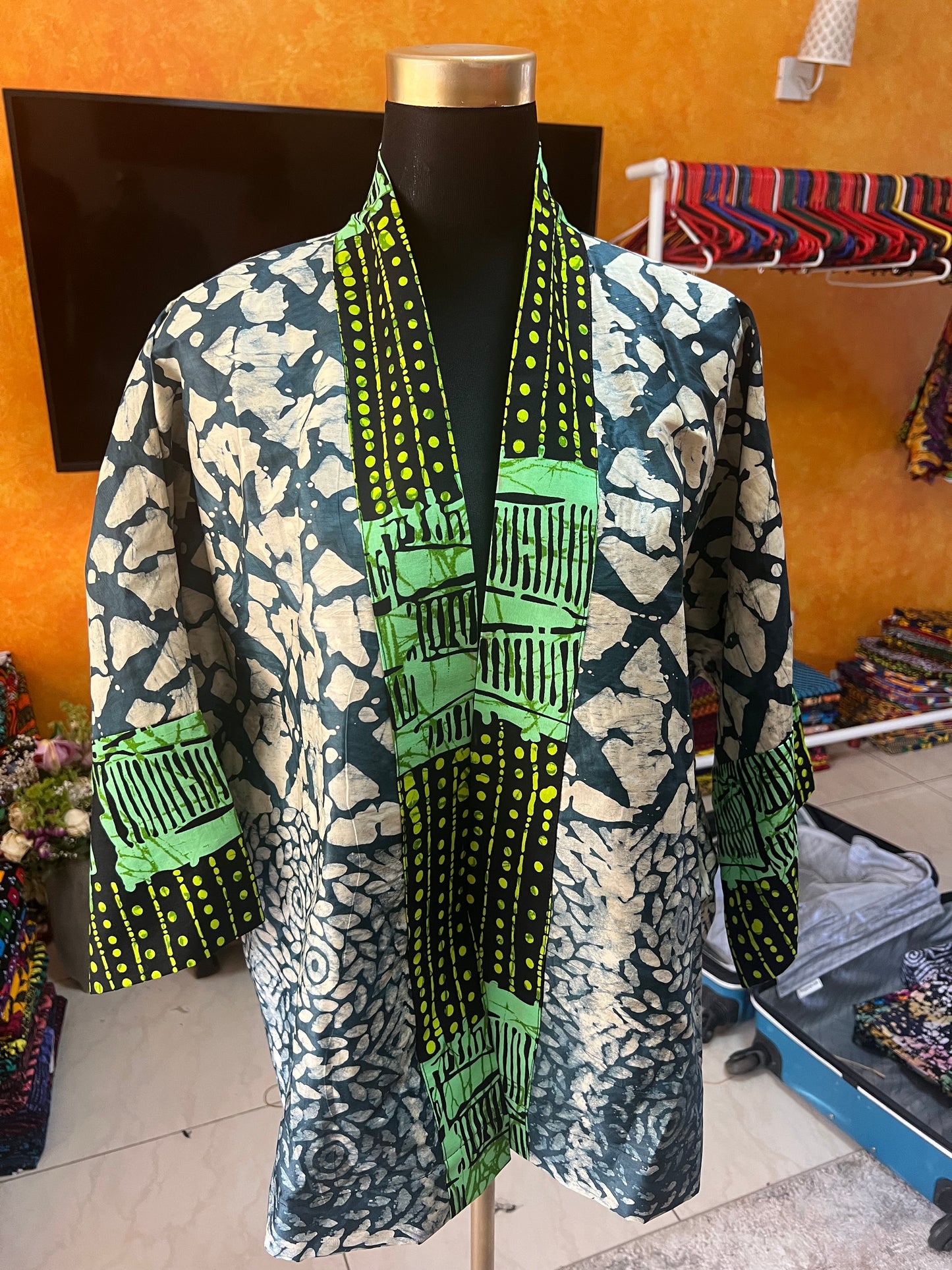 Ki-jacket - African print and Adiré palazzo set