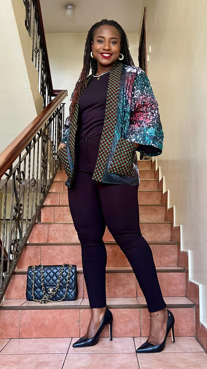 Kosi - African print and Adiré mix Kimono Jacket