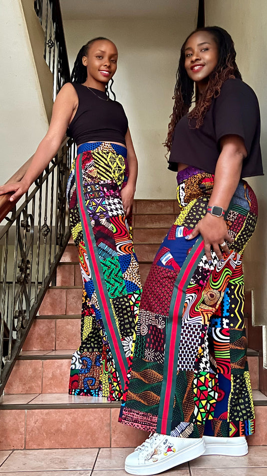 Palacci Urban - African Print Patched Palazzo Pants