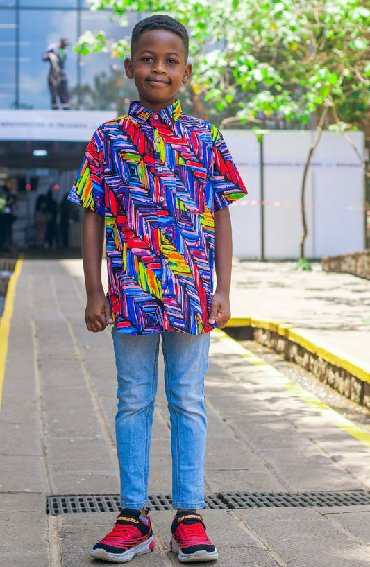 Les Jola - Kiddies African Print Shirt