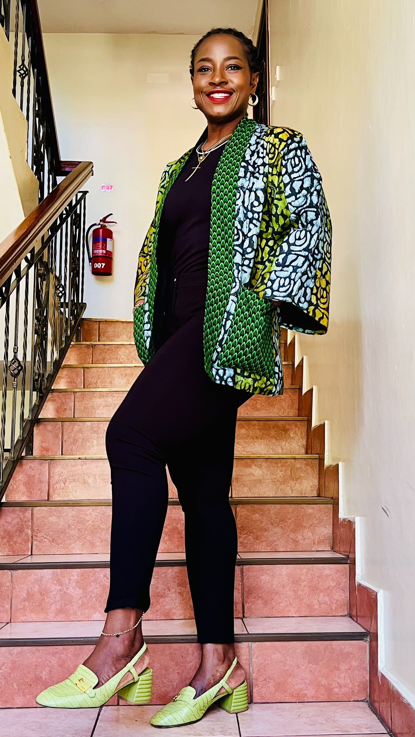Kosi - African print and Adiré mix Kimono Jacket