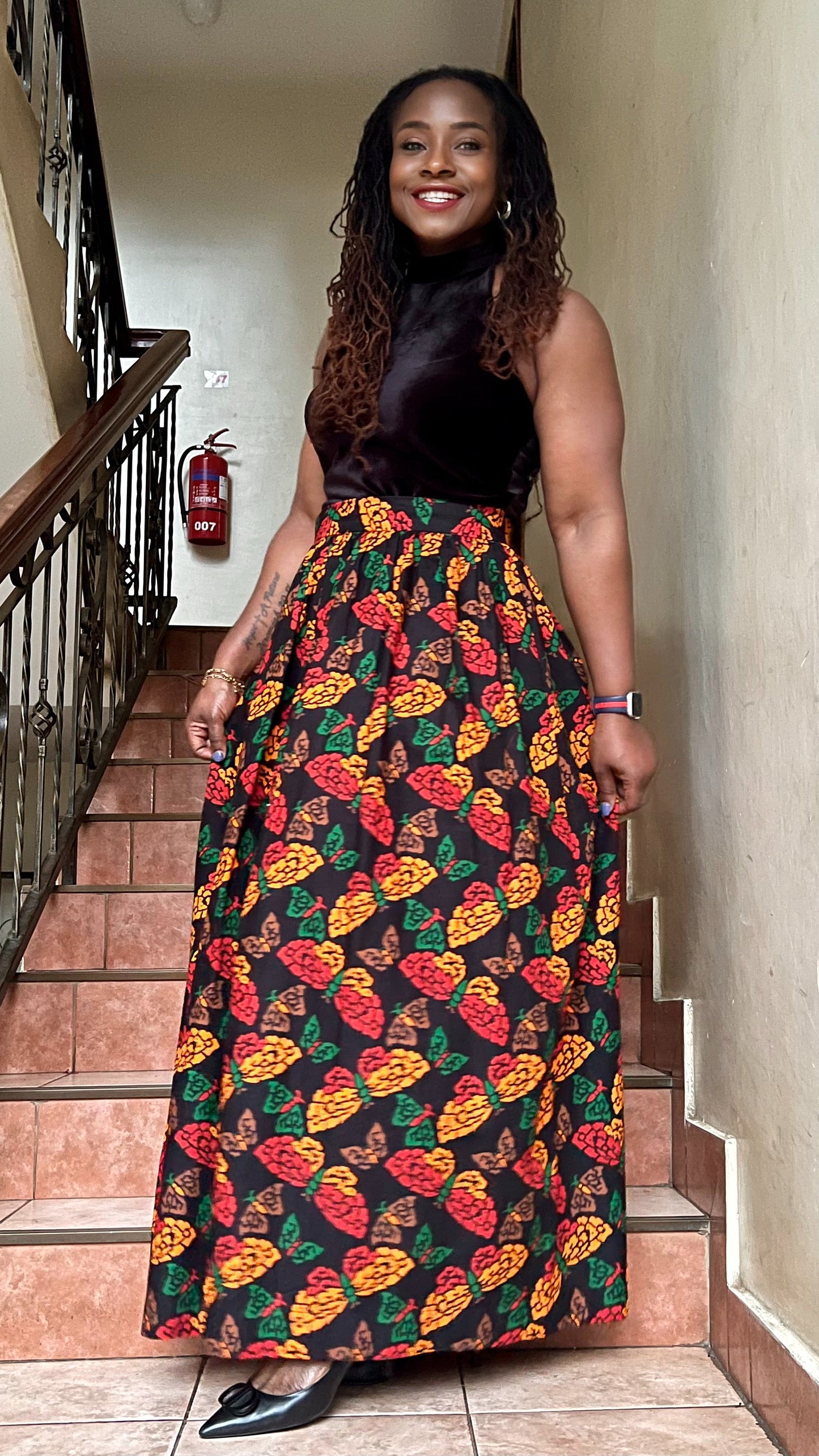 Lola - African print Gathered Skirt