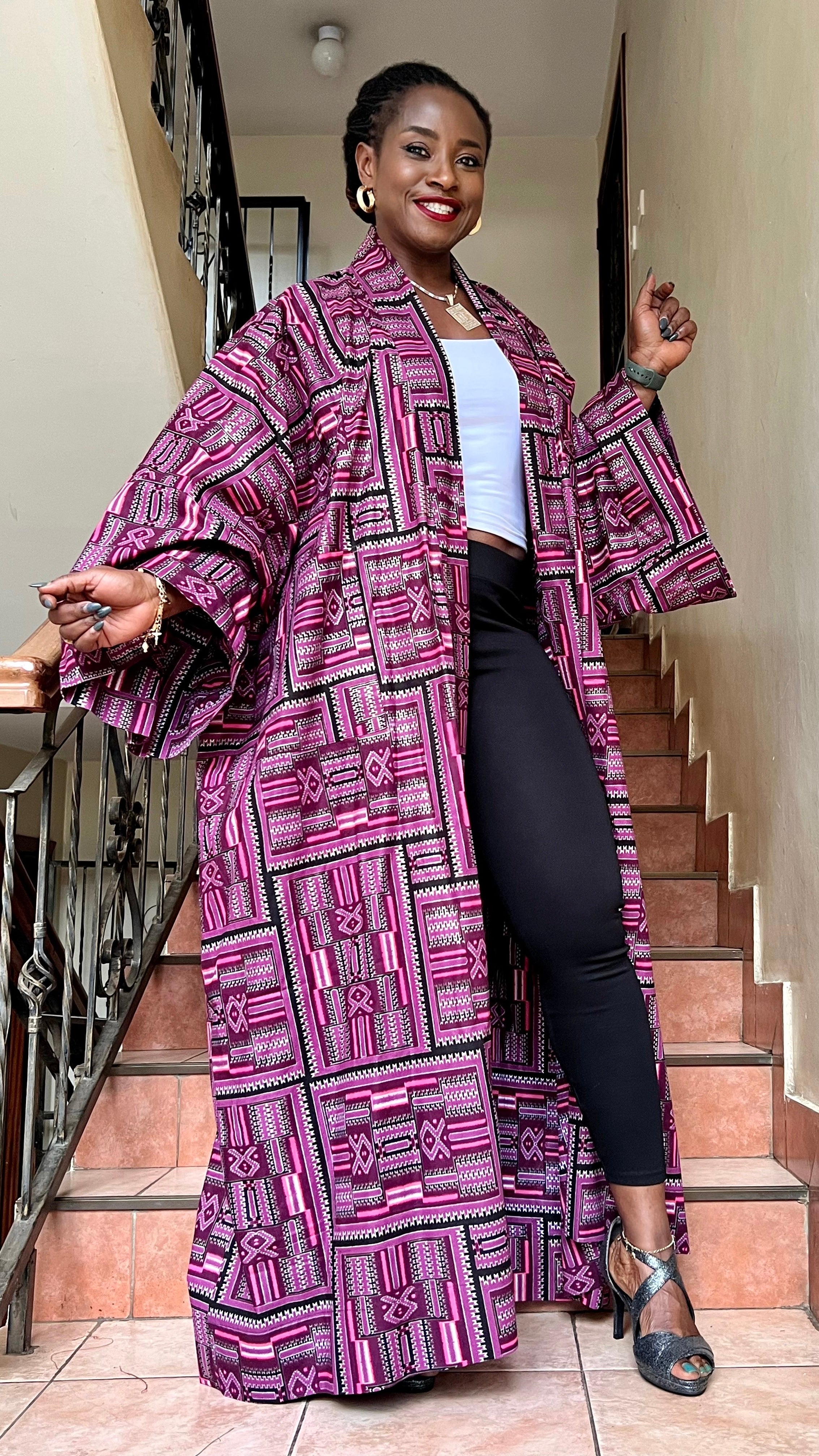 African Print outlet Women's Kimono - NAIROBI