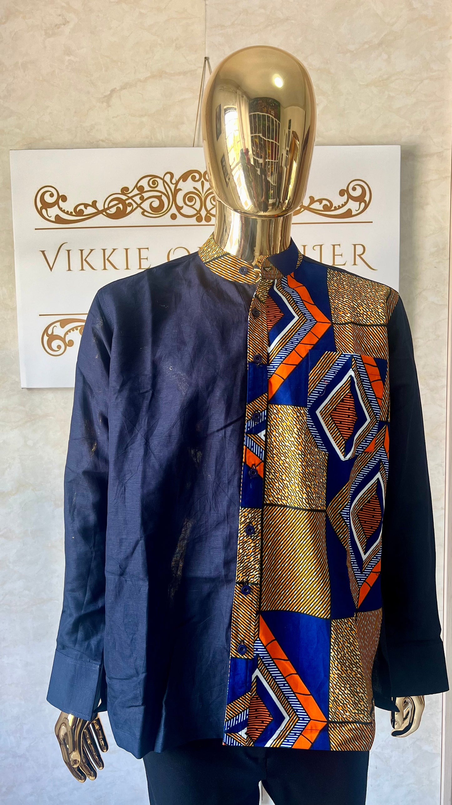 Dilli - Linen and African print shirt