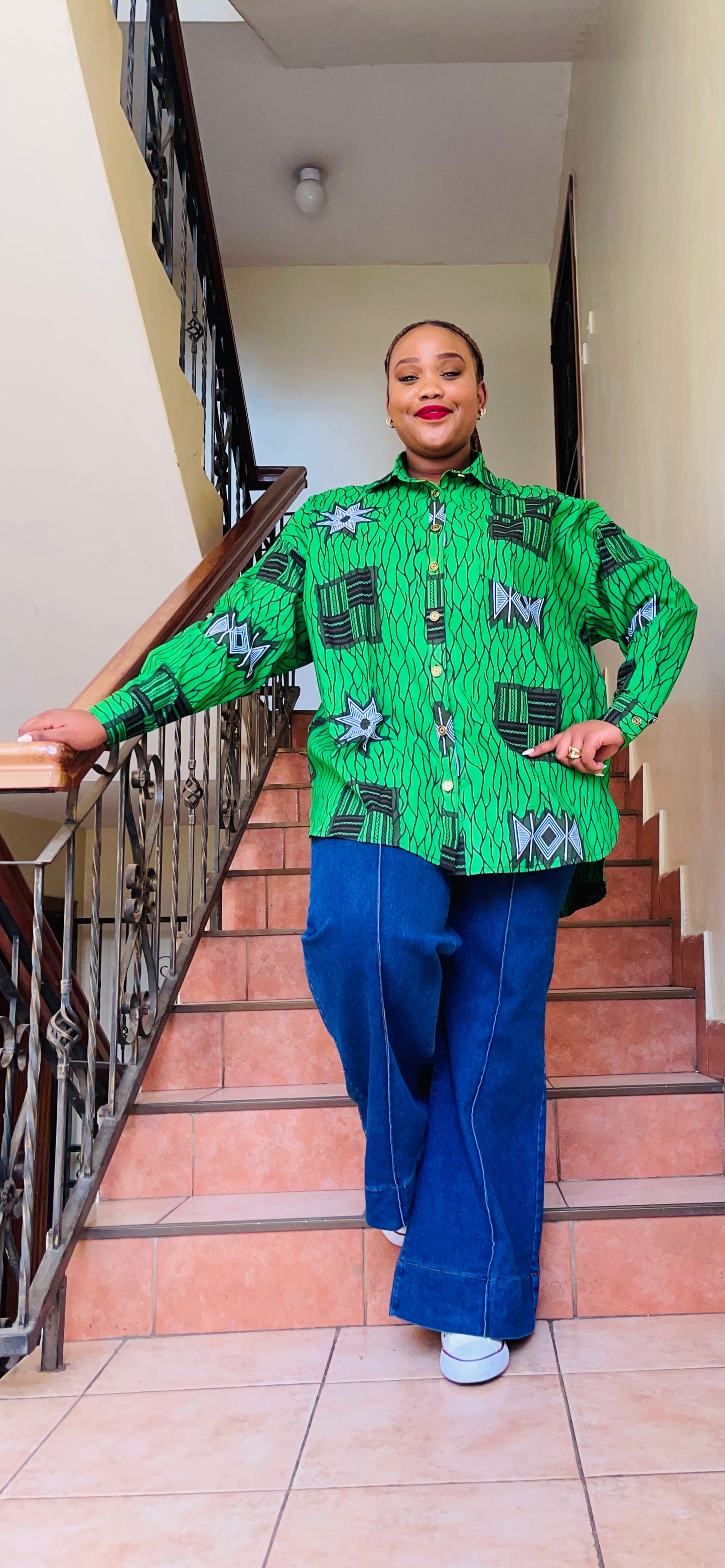 Bhati- African print oversized shirt