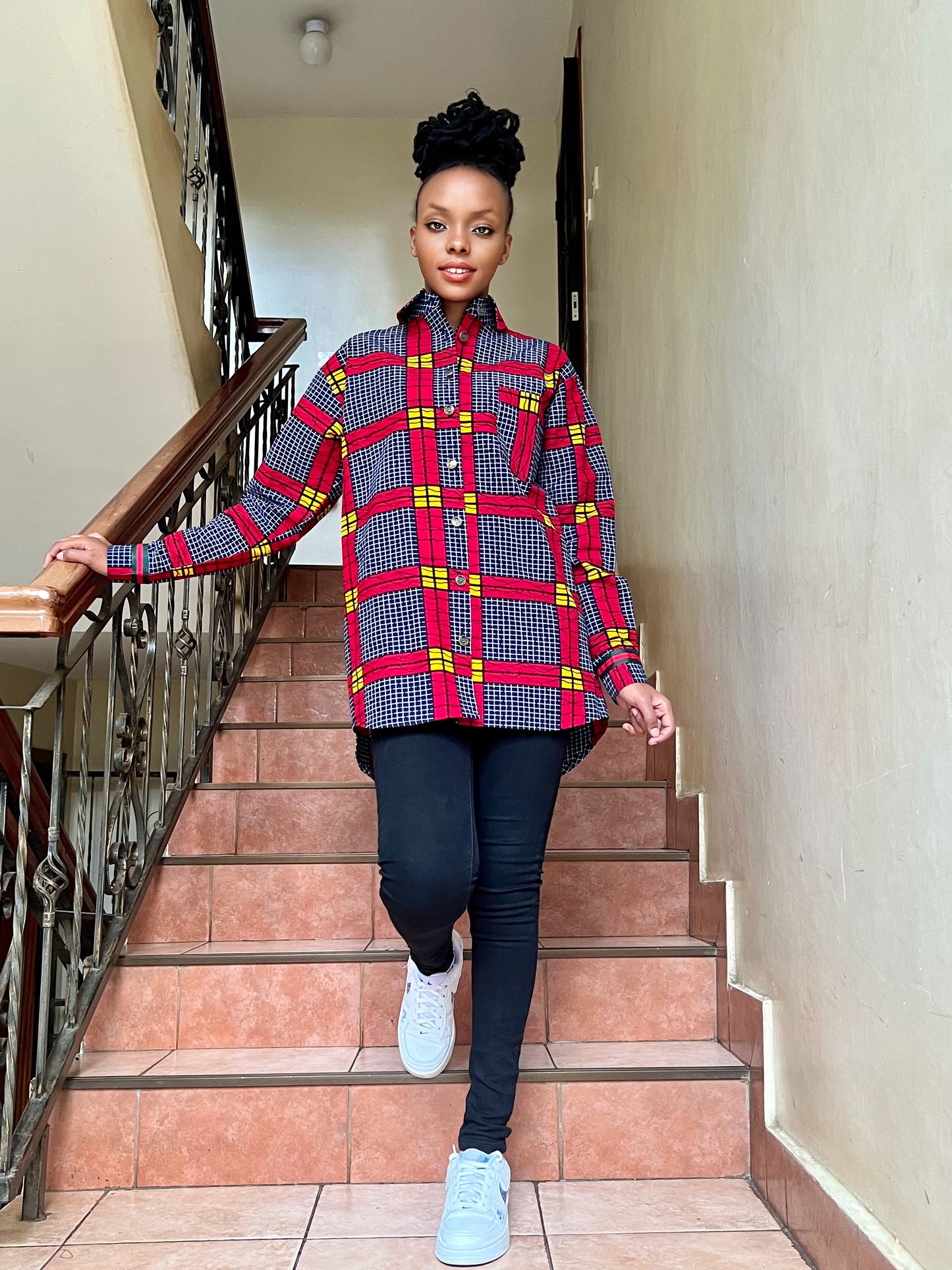 Pepe - African Print Boyfriend Shirt