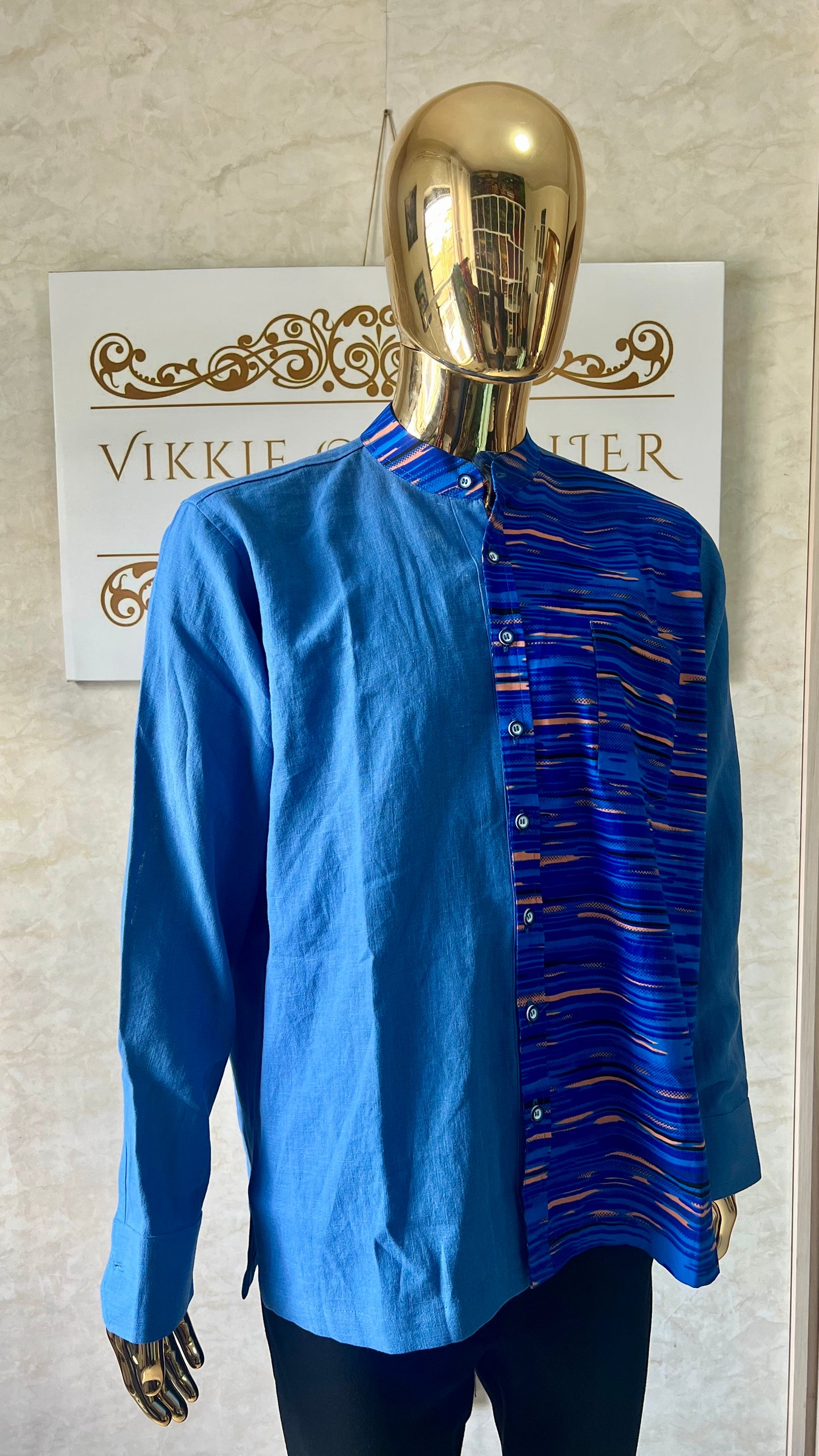 Dilli - Linen and African print shirt