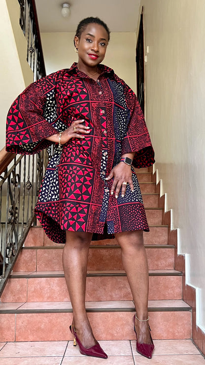 Buga - African print shirt dress