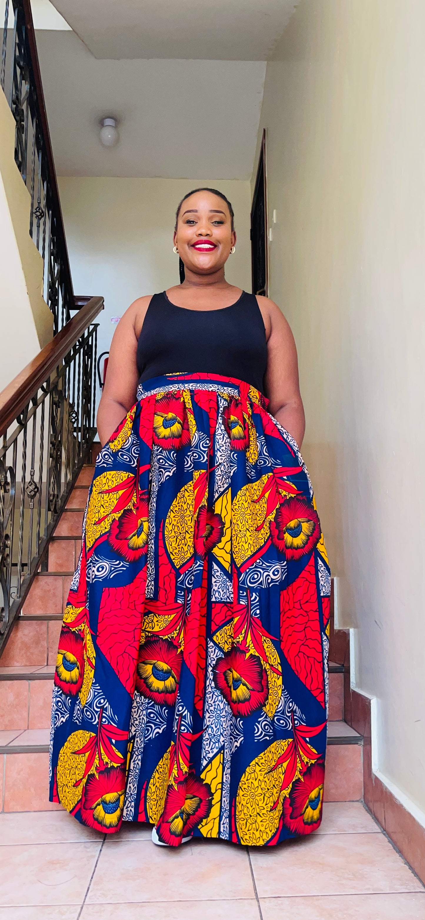 Lola - African print Gathered Skirt