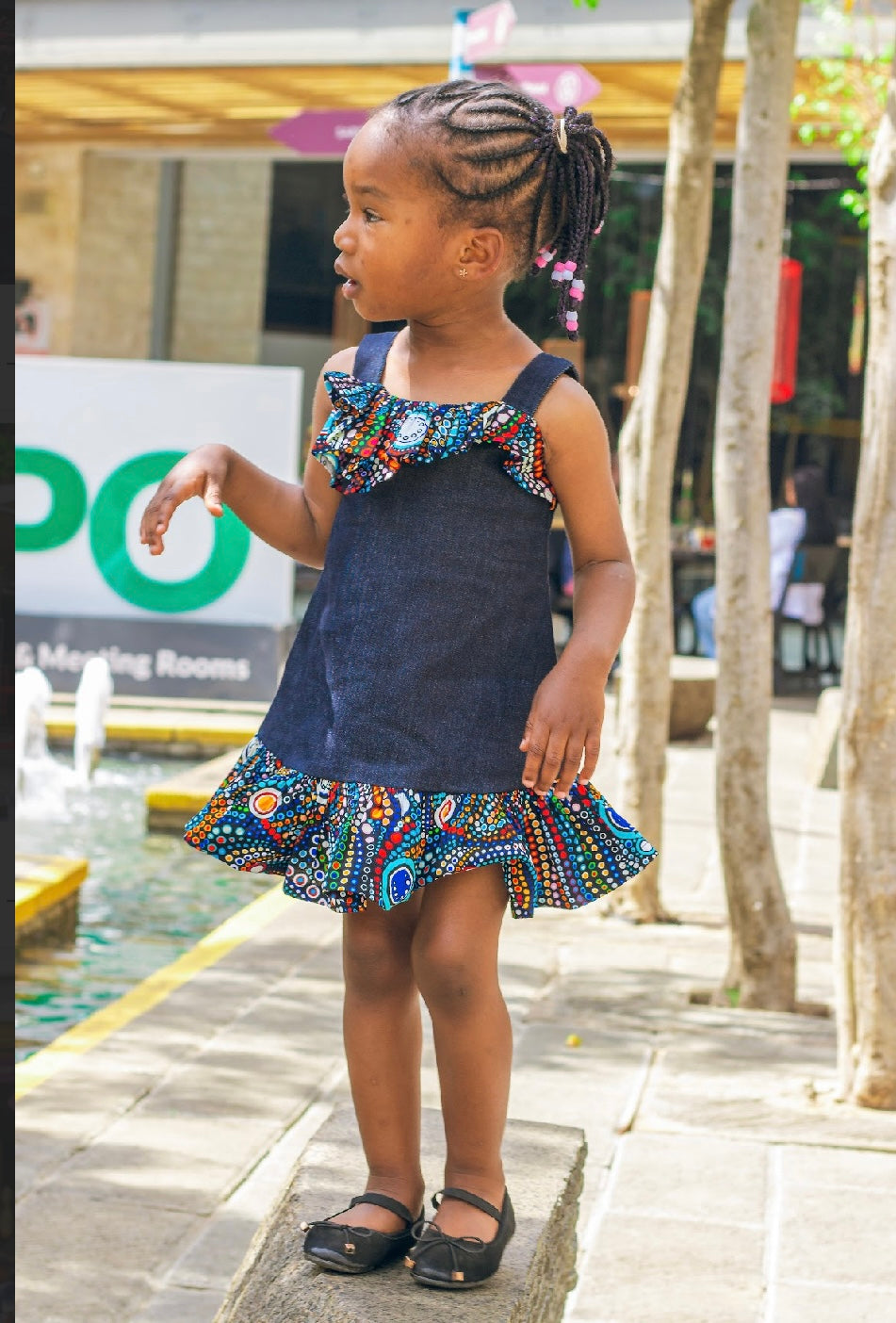 Sky kiddies denim dress