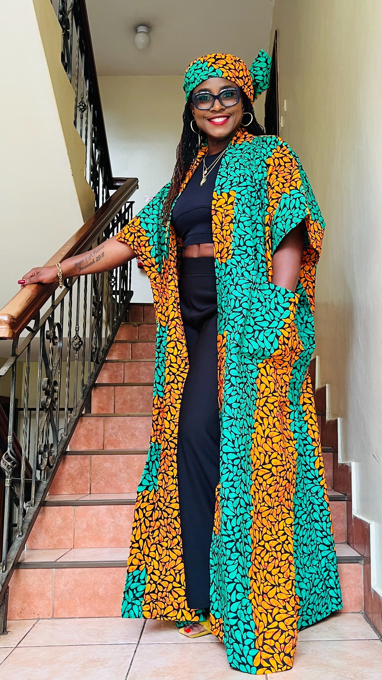Mono Kimono Long - African Print