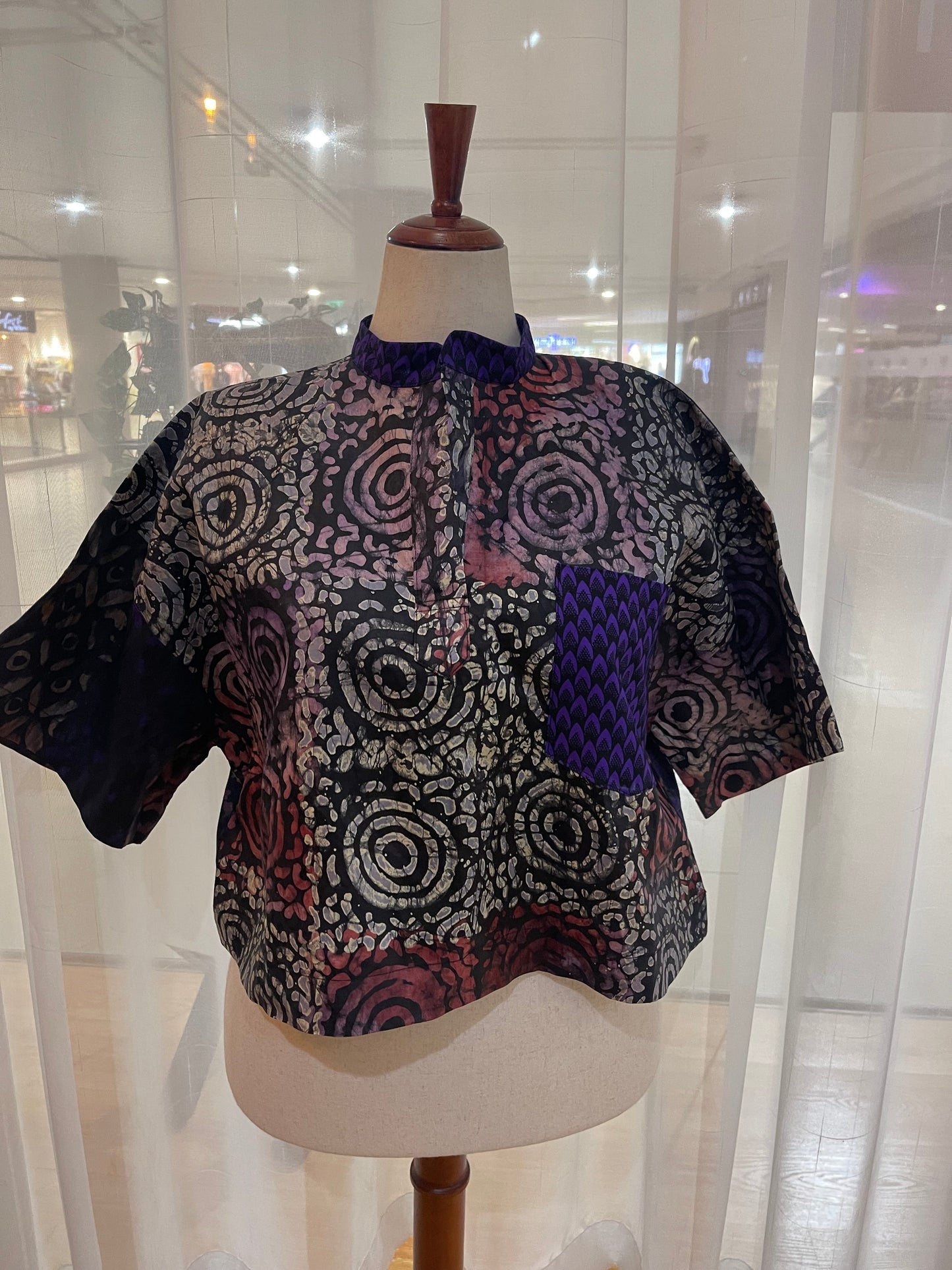 Mide - Adire and Ankara mix crop top