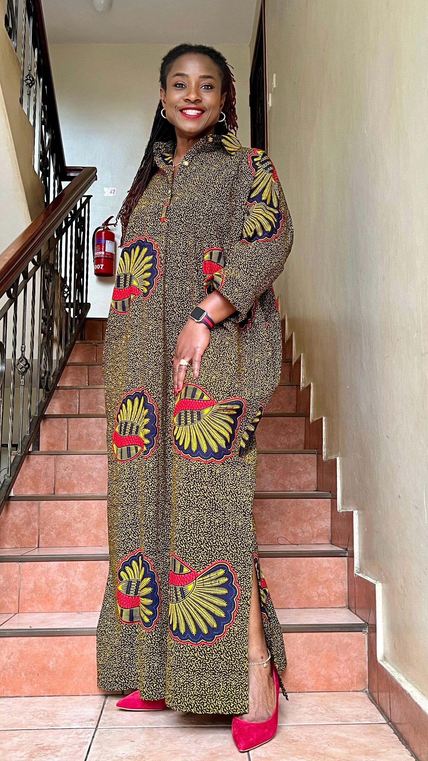 Rich Aunty - African print Shirt Dress