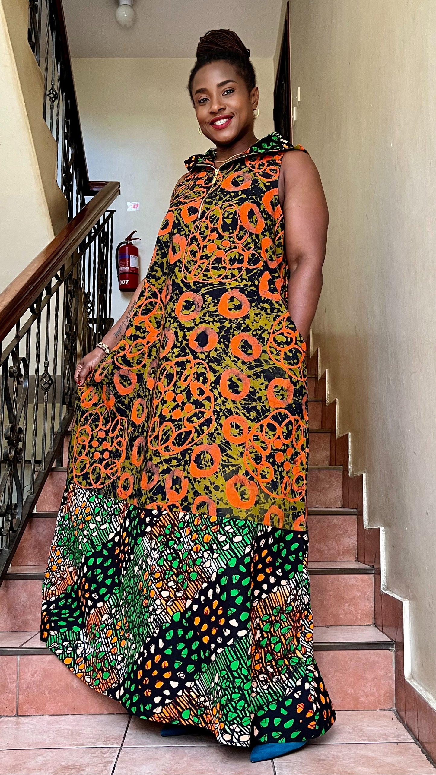 Oreke - African print and Batix mix dress