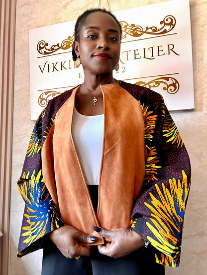 Grace - afrikanskt tryck och skinnjacka