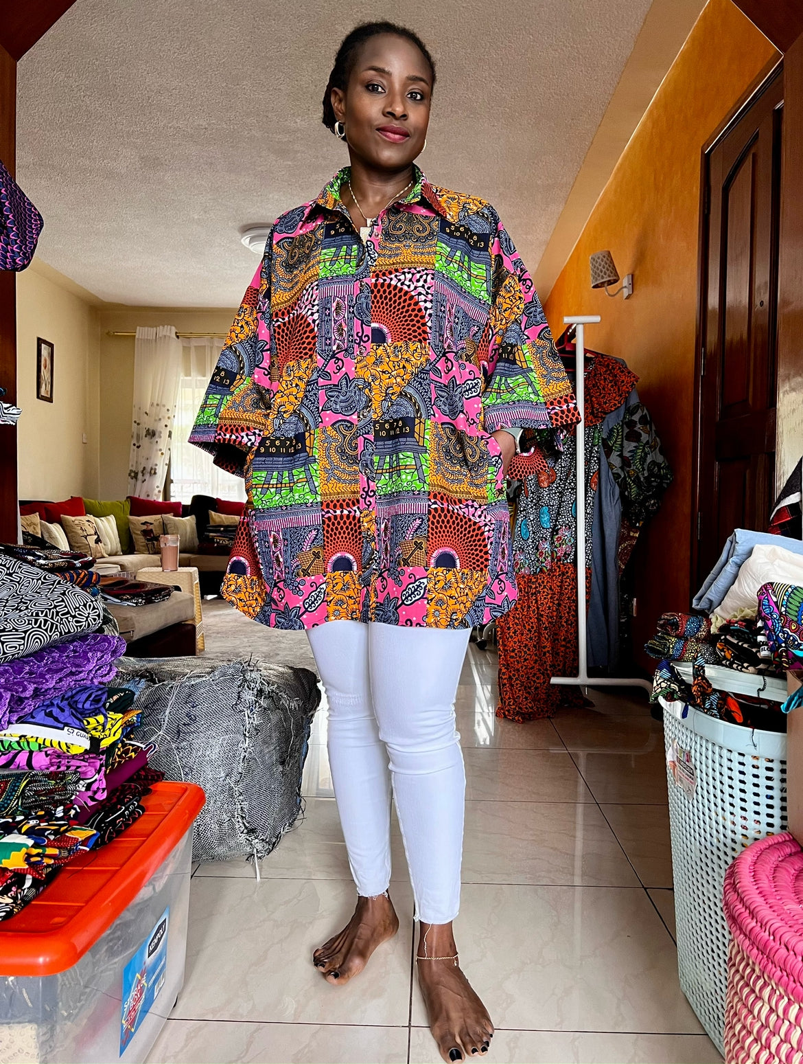 Boogie - African Print Women's oversized shirt