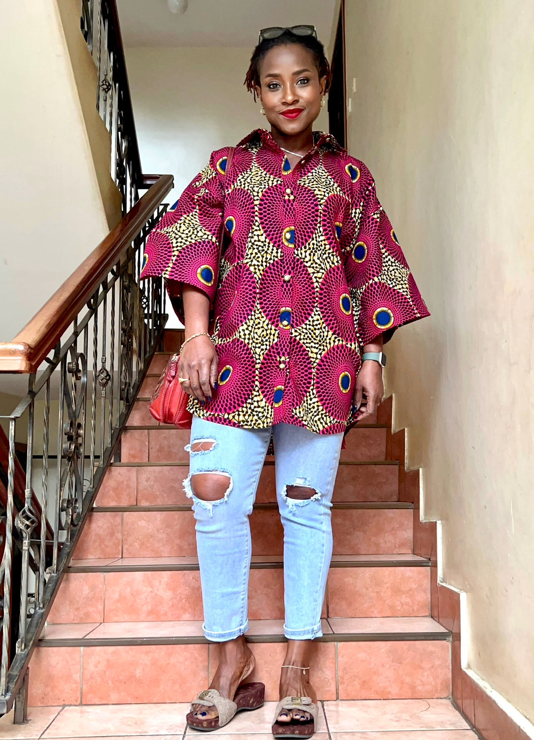 Boogie - African Print Women's oversized shirt