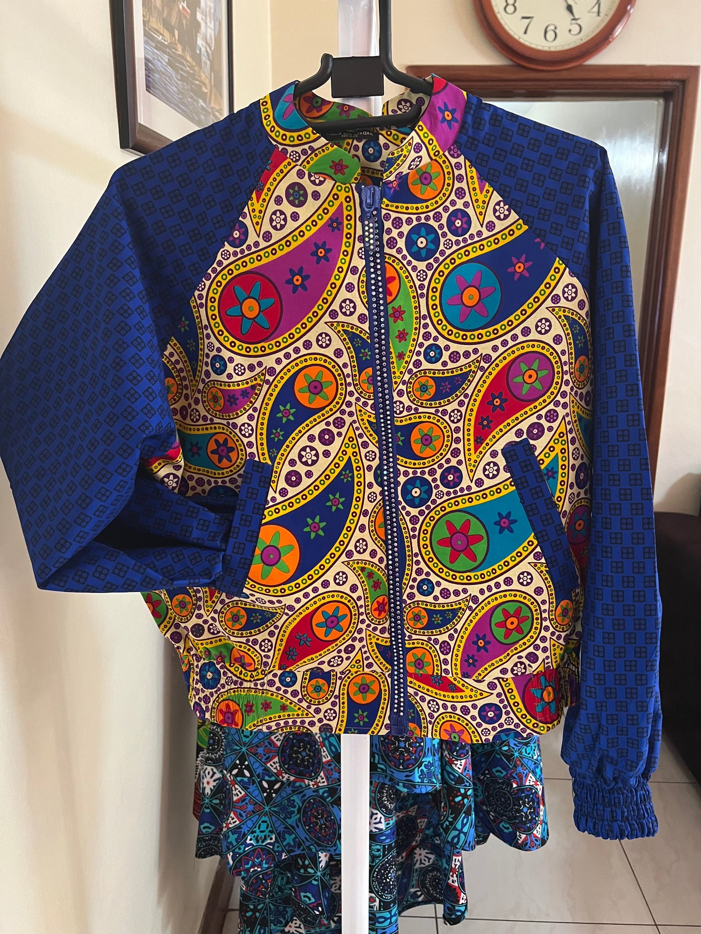 Midnight - African print mix Bomber Jacket