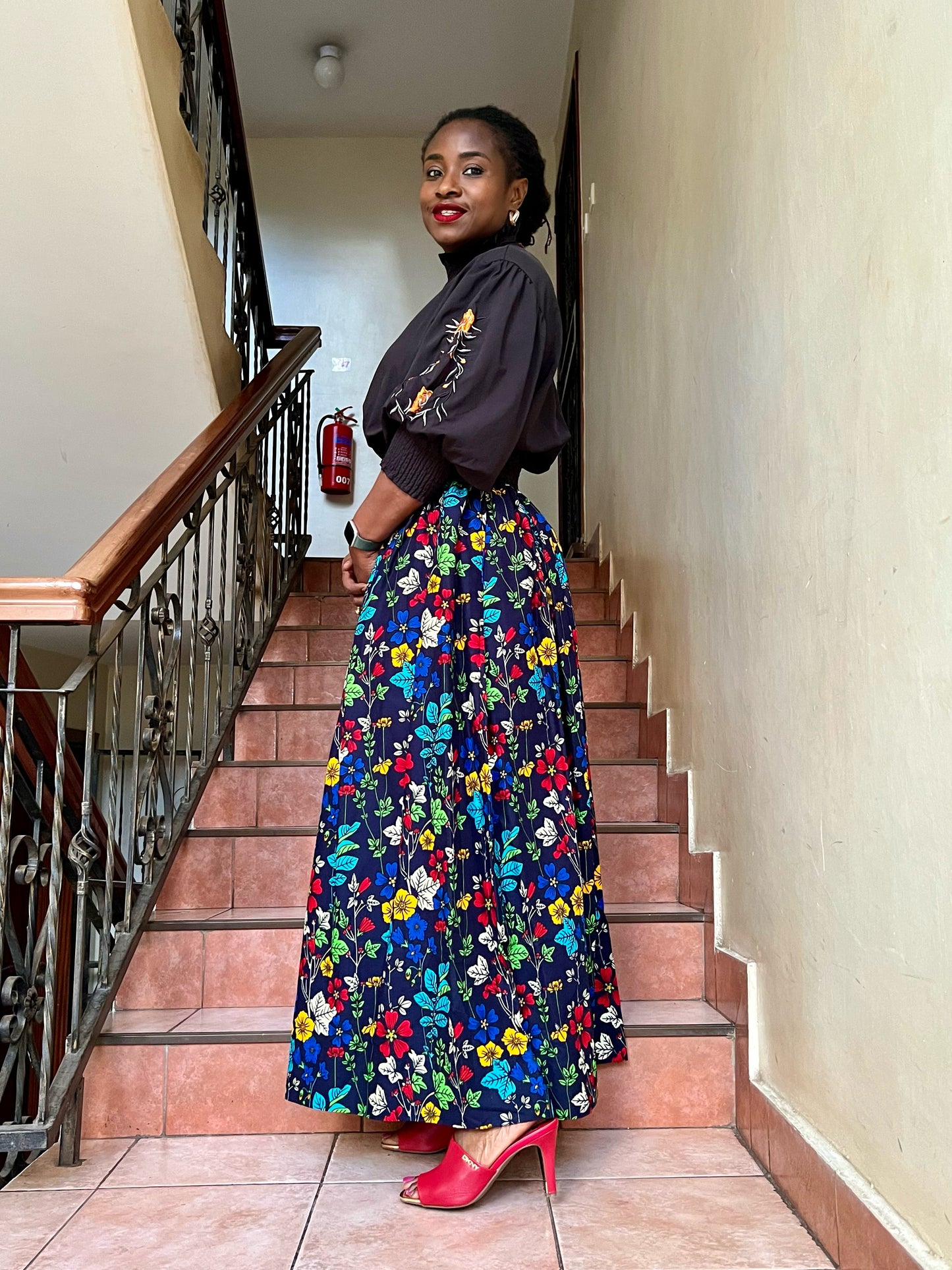 Lola - African print Gathered Skirt