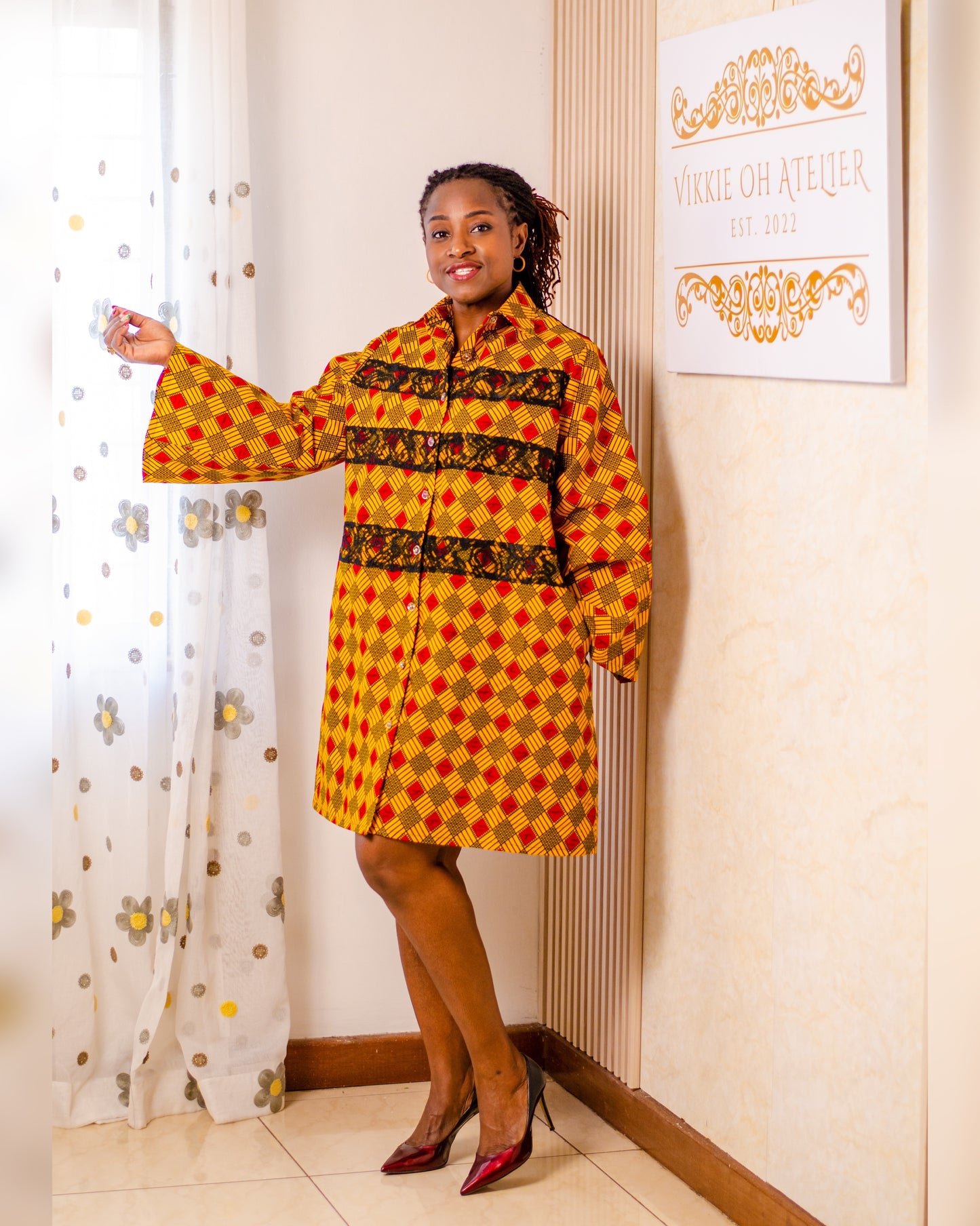 Lewa - African print Shirt Dress